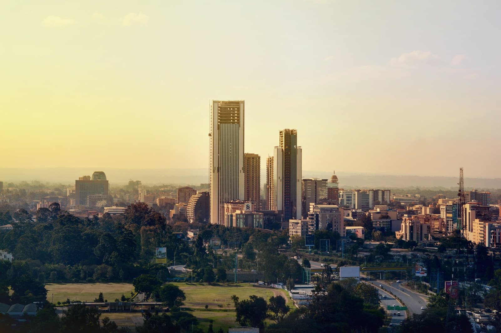 Cityscape representing Hello Susu Enterprise customers in Ghana
